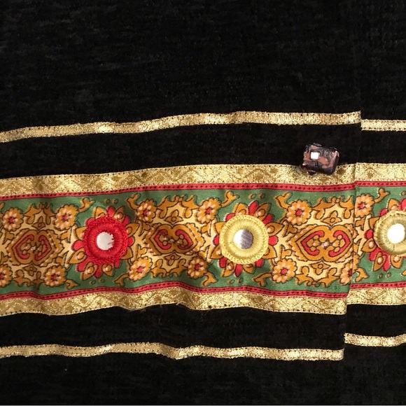 Allure Black Chenille Jacket Womens Size Large Metallic Gold Ribbon Trim - Picture 5 of 10